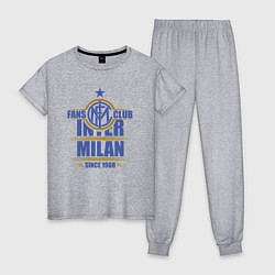 Пижама хлопковая женская Inter Milan fans club, цвет: меланж