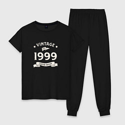 Пижама хлопковая женская Винтаж 1999, ограниченный выпуск, цвет: черный