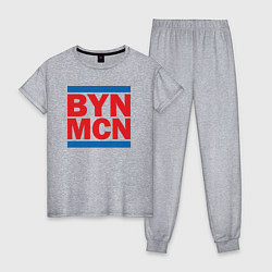 Пижама хлопковая женская Run Bayern Munchen, цвет: меланж