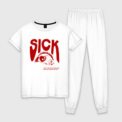 Женская пижама Sick i cant away from you red