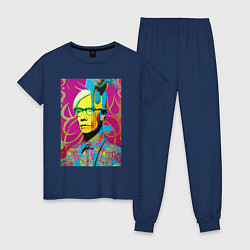 Пижама хлопковая женская Andy Warhol - pop art, цвет: тёмно-синий