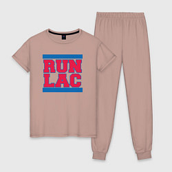 Пижама хлопковая женская Run Clippers, цвет: пыльно-розовый