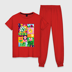 Пижама хлопковая женская The Super Mario Bros Братья Супер Марио, цвет: красный