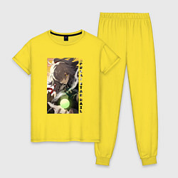 Пижама хлопковая женская Взгляд Цзин Юаня, цвет: желтый