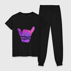 Пижама хлопковая женская Yamaster Gradient, цвет: черный
