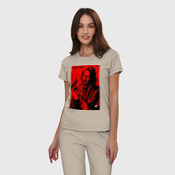 Пижама хлопковая женская John Wick Baba Yaga art, цвет: миндальный — фото 2