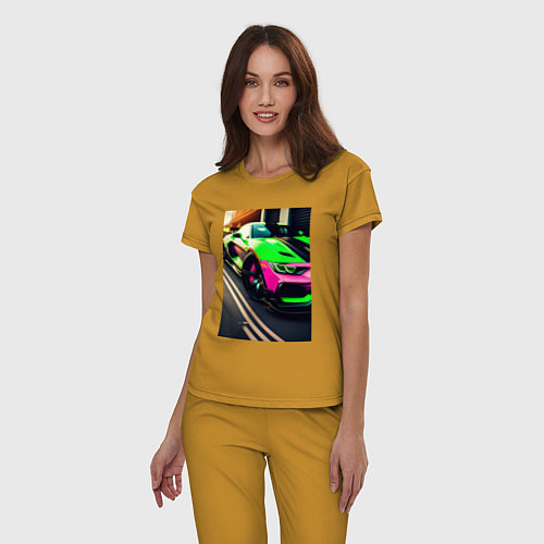 Женская пижама БМВ M3 / Горчичный – фото 3