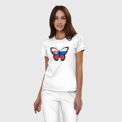 Пижама хлопковая женская Словакия бабочка, цвет: белый — фото 2