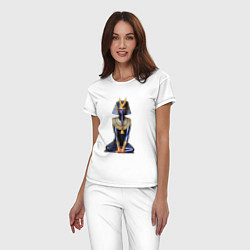 Пижама хлопковая женская Фараон синий, цвет: белый — фото 2
