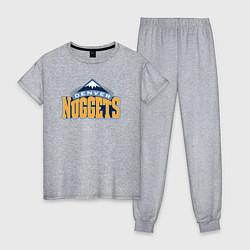 Пижама хлопковая женская Denver Nuggets, цвет: меланж