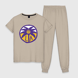 Пижама хлопковая женская Lakers California, цвет: миндальный