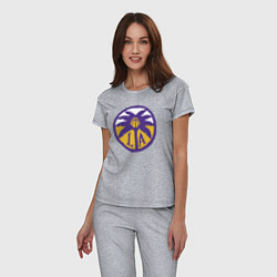Пижама хлопковая женская Lakers California, цвет: меланж — фото 2