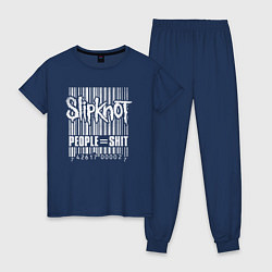 Пижама хлопковая женская Slipknot bar code, цвет: тёмно-синий