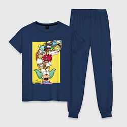 Пижама хлопковая женская Симпсоны - Красти, цвет: тёмно-синий