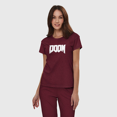 Женская пижама Doom nightmare mode / Меланж-бордовый – фото 3