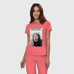 Пижама хлопковая женская Джису блэкпинк, цвет: коралловый — фото 2