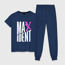 Пижама хлопковая женская Maxident - stray kids, цвет: тёмно-синий
