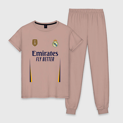Женская пижама Реал Мадрид форма 2324 домашняя / Пыльно-розовый – фото 1