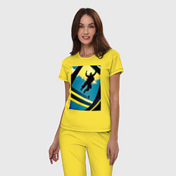 Пижама хлопковая женская Два парашютиста, цвет: желтый — фото 2
