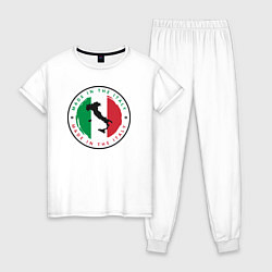 Пижама хлопковая женская Сделан в Италии, цвет: белый
