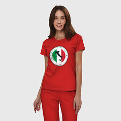 Пижама хлопковая женская Сделан в Италии, цвет: красный — фото 2