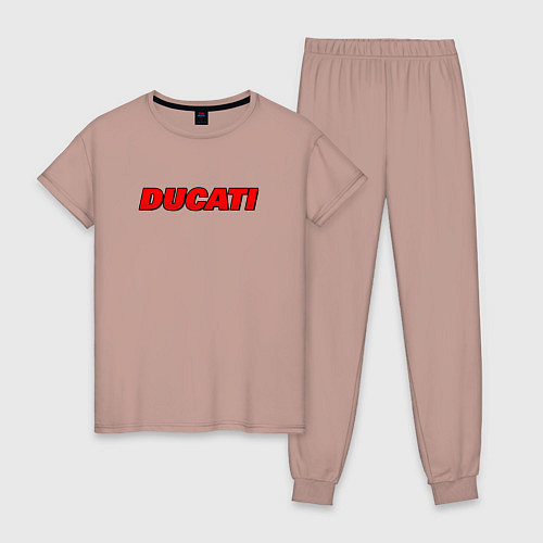 Женская пижама Ducati - красный градиент / Пыльно-розовый – фото 1