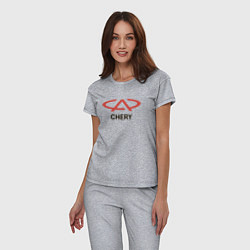 Пижама хлопковая женская Chery Logo, цвет: меланж — фото 2