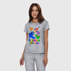 Пижама хлопковая женская Rainbow Friends персонажи, цвет: меланж — фото 2