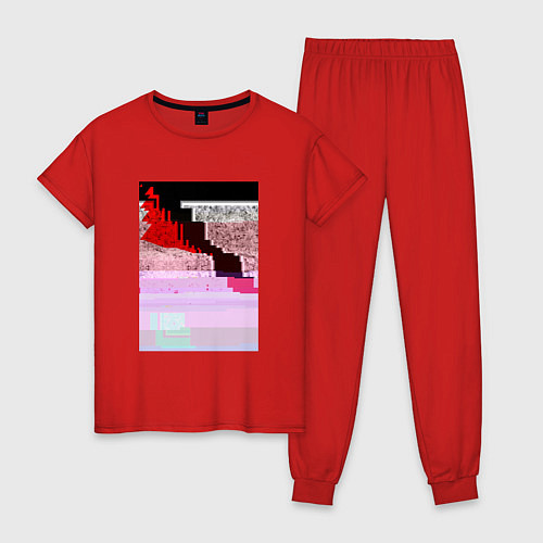 Женская пижама Abstract glitch / Красный – фото 1