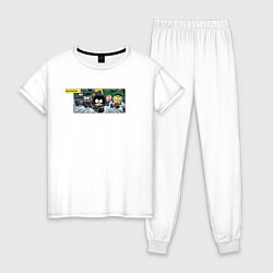 Пижама хлопковая женская Комикс Южный парк арт, цвет: белый