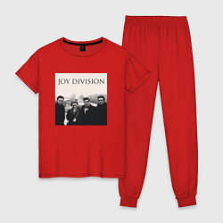 Пижама хлопковая женская Тру фанат Joy Division, цвет: красный