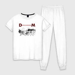 Пижама хлопковая женская Depeche Mode 2023 Memento Mori - Angels 07, цвет: белый
