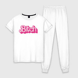 Пижама хлопковая женская Барби стиль, цвет: белый