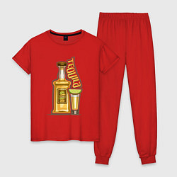 Пижама хлопковая женская Текила с лаймом, цвет: красный