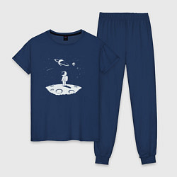 Пижама хлопковая женская Космический мечтатель, цвет: тёмно-синий