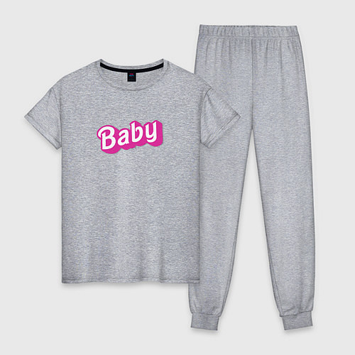 Женская пижама Baby: pink barbie style / Меланж – фото 1