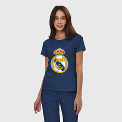 Пижама хлопковая женская Real madrid fc sport, цвет: тёмно-синий — фото 2