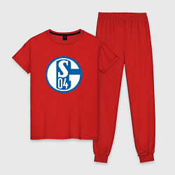 Пижама хлопковая женская Schalke 04 fc club, цвет: красный