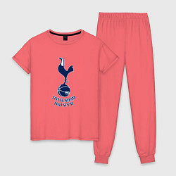 Пижама хлопковая женская Tottenham Hotspur fc sport, цвет: коралловый