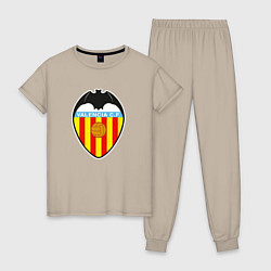 Пижама хлопковая женская Valencia fc sport, цвет: миндальный