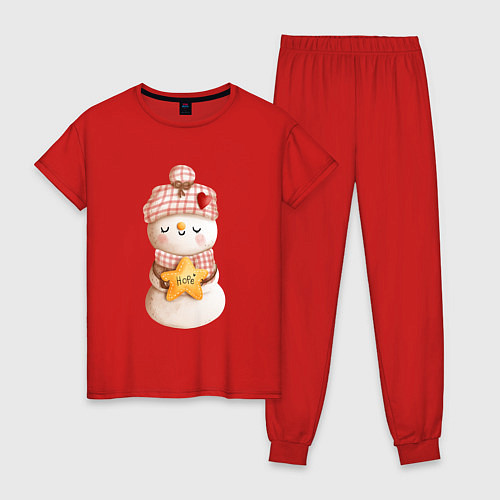 Женская пижама Милый снеговик / Красный – фото 1