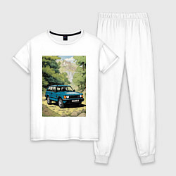 Пижама хлопковая женская Land Rover - Range Rover 1998, цвет: белый