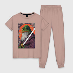Пижама хлопковая женская Pepe samurai, цвет: пыльно-розовый