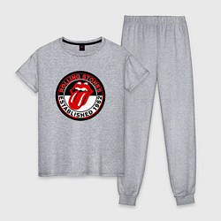 Пижама хлопковая женская Rolling Stones established 1962, цвет: меланж