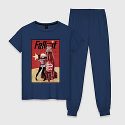 Пижама хлопковая женская Fallout - nuka cola, цвет: тёмно-синий
