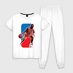 Пижама хлопковая женская Jordan play, цвет: белый