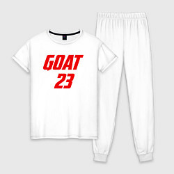 Пижама хлопковая женская Goat 23, цвет: белый