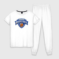 Пижама хлопковая женская Basketball team, цвет: белый