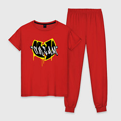 Пижама хлопковая женская Wu-Tang cream, цвет: красный