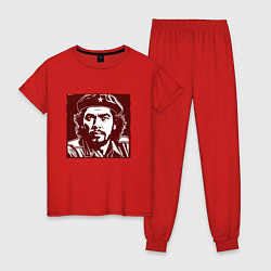 Пижама хлопковая женская Взгляд Команданте, цвет: красный